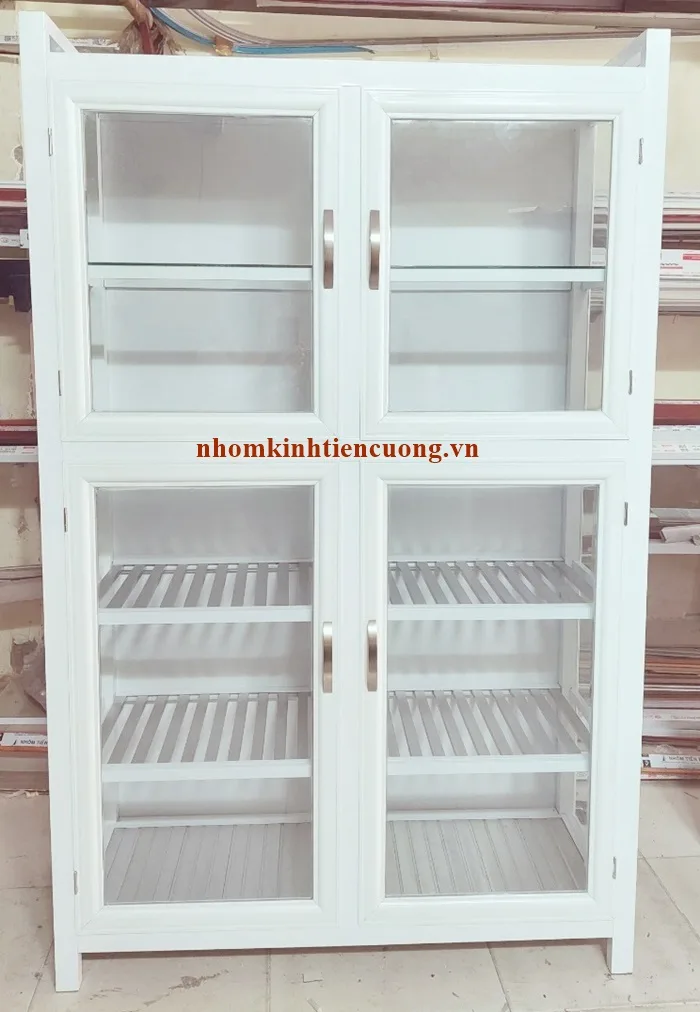 Mẫu Tủ Chén Nhôm Kính Đặt Theo Kích Thước